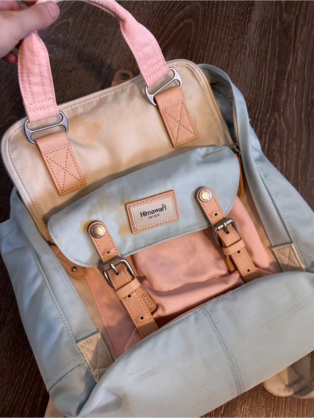 Pastel Blue & Pink Backpack - Picture 5 of 12